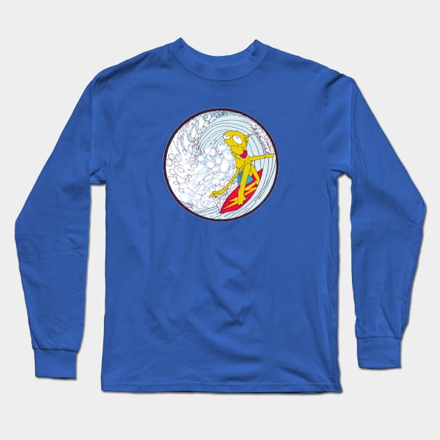 Surf goblin Long Sleeve T-Shirt by Toonacarbra Studio